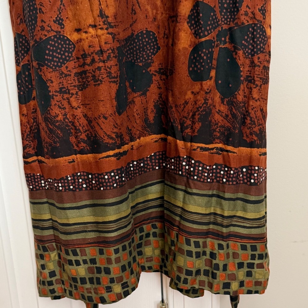 Vintage Jane Ashley Boho Maxi Dress Medium Cottagecore Earthy Festival Retro - Picture 5 of 10